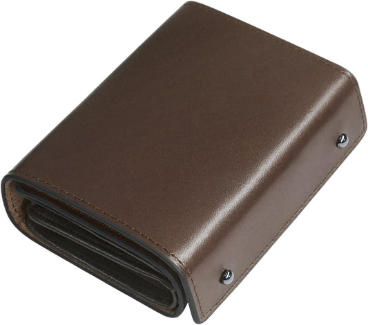Modiko Men's Bifold Wallet, Tochigi Leather, Genuine Leather, Mini Wallet, Made in Japan, Large Capacity, Box-shaped, Coin Purse, Small, Compact, Left Handed, Right-Handed, Father's Day, Birthdays,