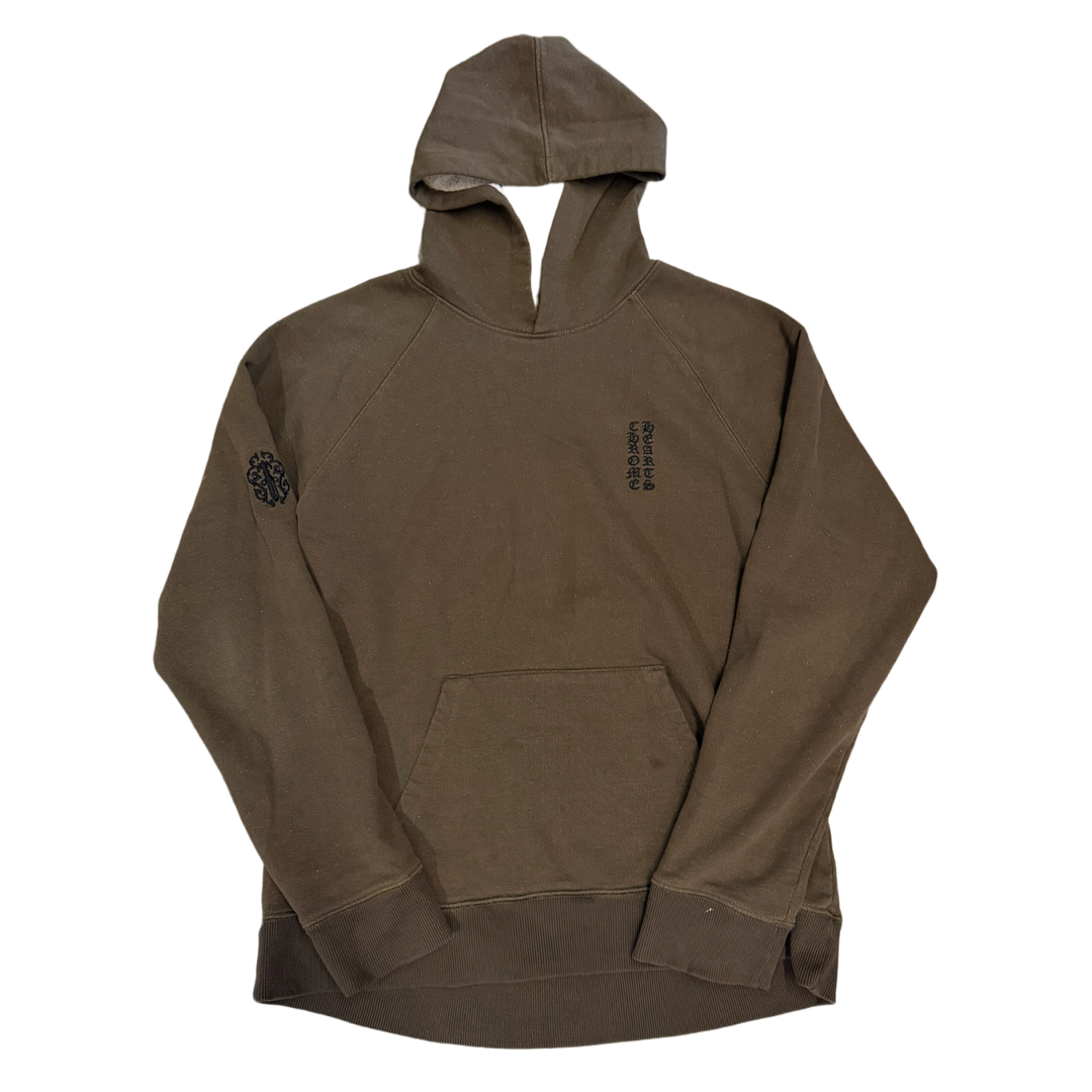 CHROME HEARTS 'VERTICAL LOGO' OLIVE HOODIE