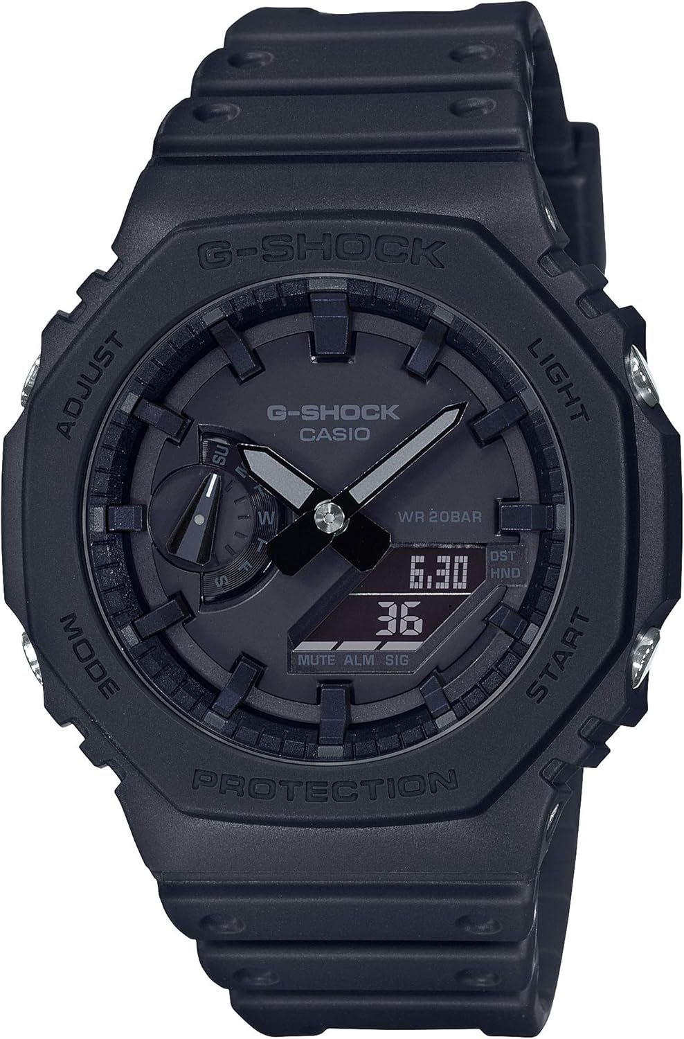 Casio G-SHOCK GA-2100 Series Men's Carbon Core Guard Digital Analog Combination Model, black (black 19-3911tcx)