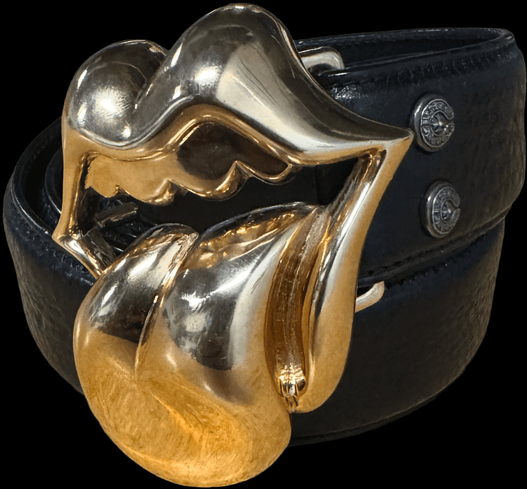 CHROME HEARTS 'BRONZE' ROLLING STONES LIP BELT
