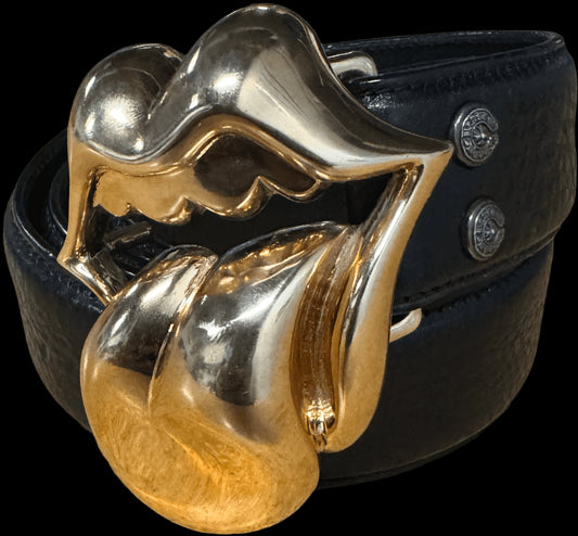 CHROME HEARTS 'BRONZE' ROLLING STONES LIP BELT