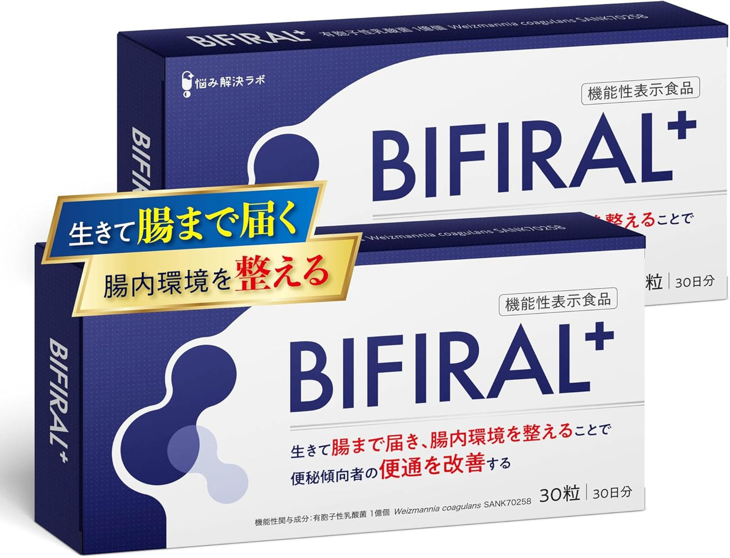 【Improves bowel movements with live bacteria activity】 Bifiral Plus Lactic Acid Bacteria Supplement, 60-day supply, live bacteria that reach the intestine and improve intestinal environment, improves