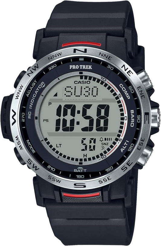 Casio Pro Trek Climber Line Wristwatch, Radio Solar, Biomass Plastic, Black, 1 piece, watch