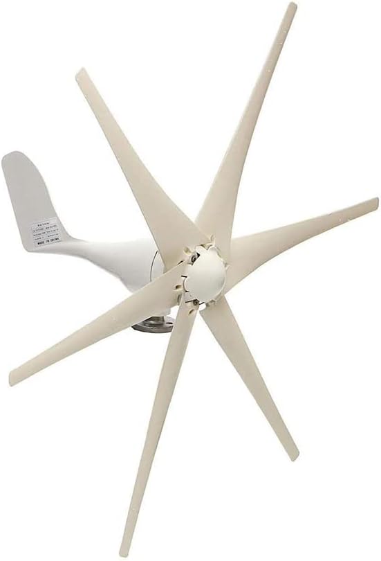 風力タービン、6枚羽根水平風力発電機 風力タービン発電機 コントローラー付き 風車 エネルギー タービン 充電、24V (12V)