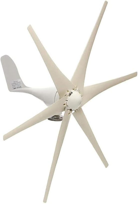 風力タービン、6枚羽根水平風力発電機 風力タービン発電機 コントローラー付き 風車 エネルギー タービン 充電、24V (12V)