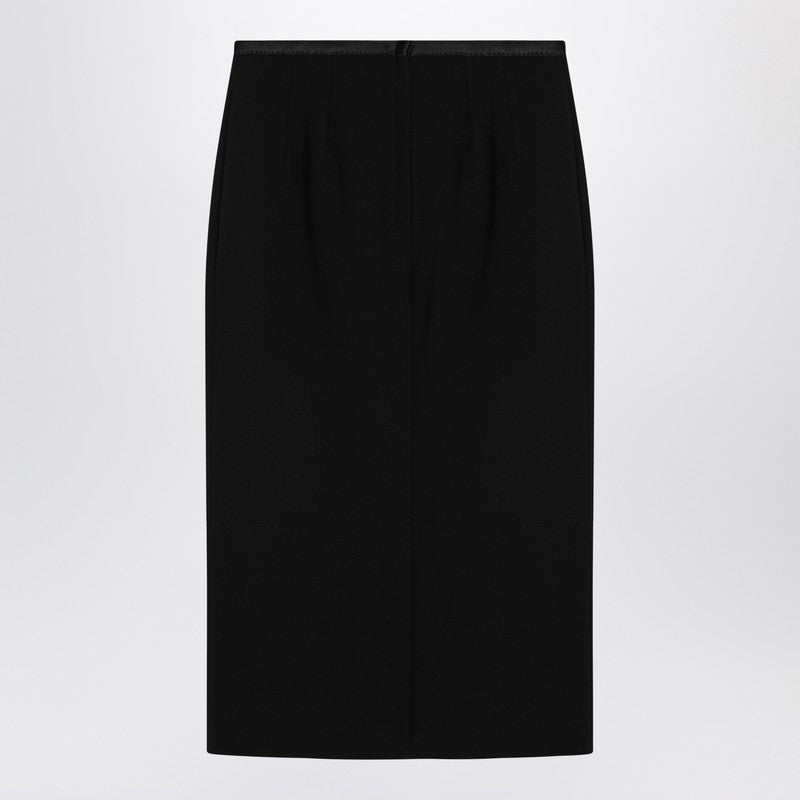 Dolce  Gabbana ウールクレープのドルチェ＆ガッバーナブラックペンシルスカート - Image 1