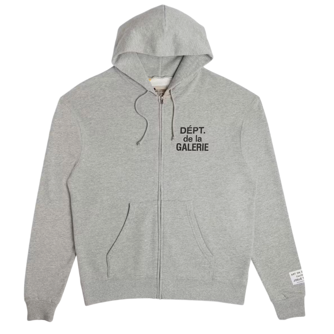 GALLERY DEPT. 'GREY' FRENCH LOGO ZIP-UP