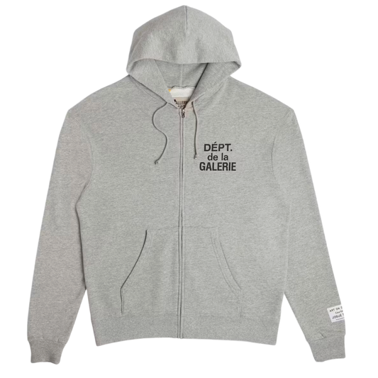 GALLERY DEPT. 'GREY' FRENCH LOGO ZIP-UP