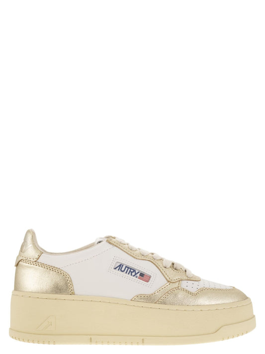 Autry Medalist Platform Leather Trainers - Image 1