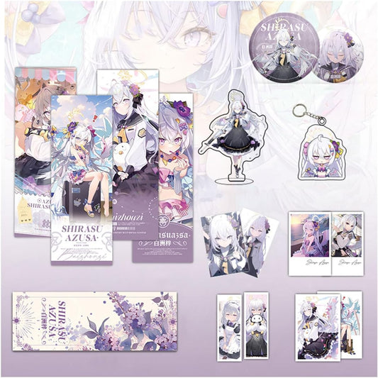 Hakushu Azusa Lucky Bag 16-piece Set, Blue Archive, Acrylic Stand, Key Holder, Badge, Laser Ticket, Moe Goods, Stylish, Cute, Surroundings, Accessories, Birthday, Gift, Present