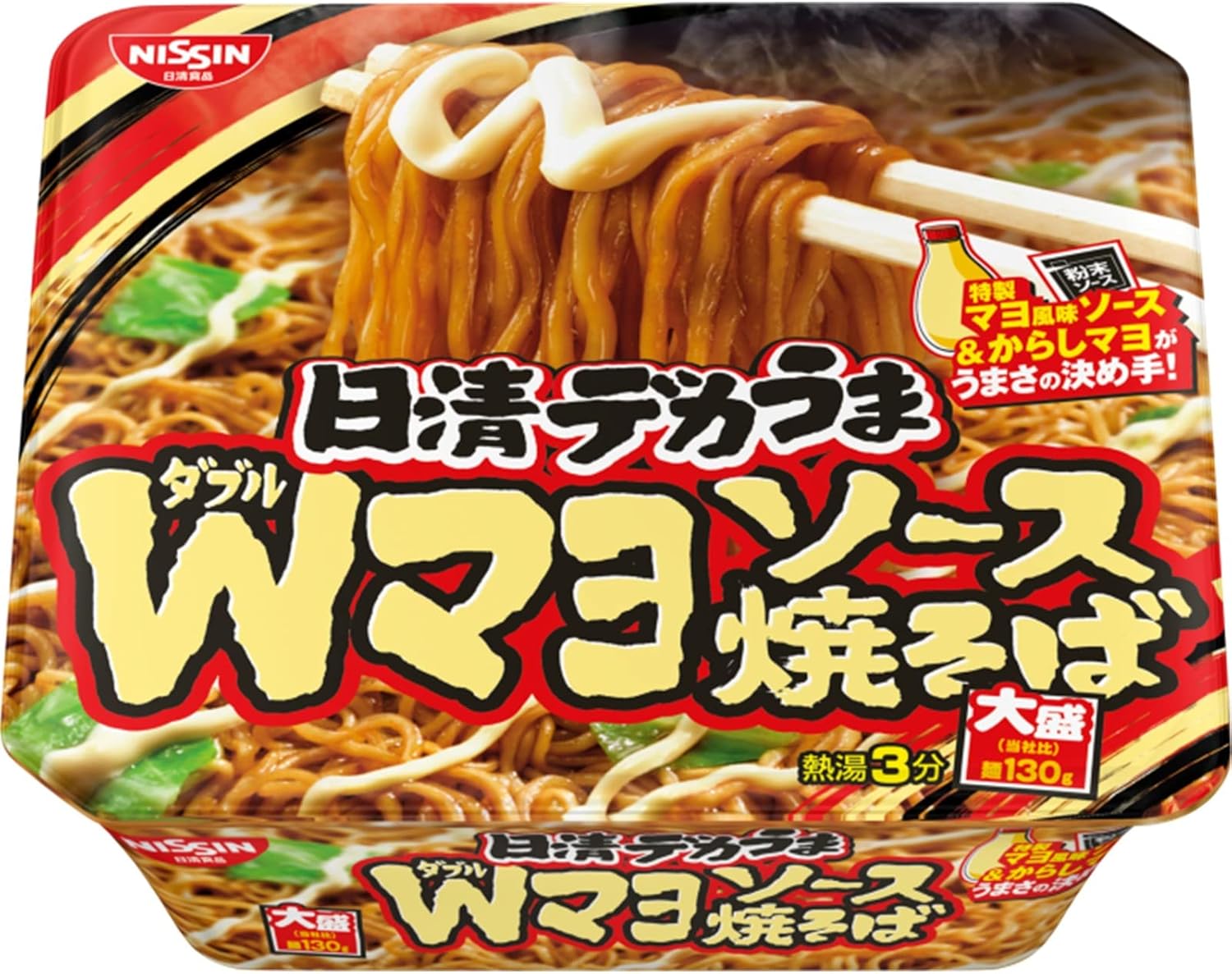 Nissin Foods Deca Uma W Mayo Sauce Yakisoba, 5.4 oz (153 g) x 12 Packs