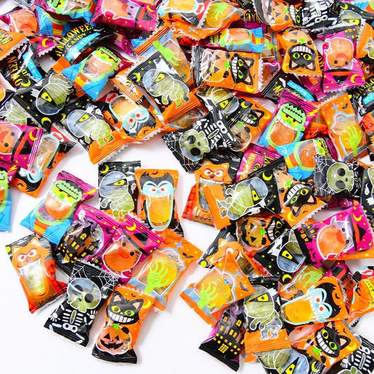 Set of approximately 240 Tablets: Halloween Candy, 240 Tablets x 1 Bag Set, Candy, Candy, 3 Flavors (Orange, Cider, Pineapple), Marue Confectionery, Individual Packaging, Commercial Use, Sweets, Large
