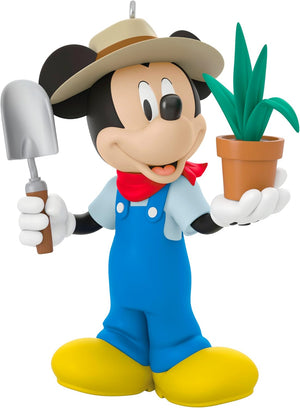 Adorno de Navidad colgante Hallmark Keepsake 2025, ¡Todo sobre Mickey de Disney! Jardinero Mickey, Regalos para fanáticos de Disney