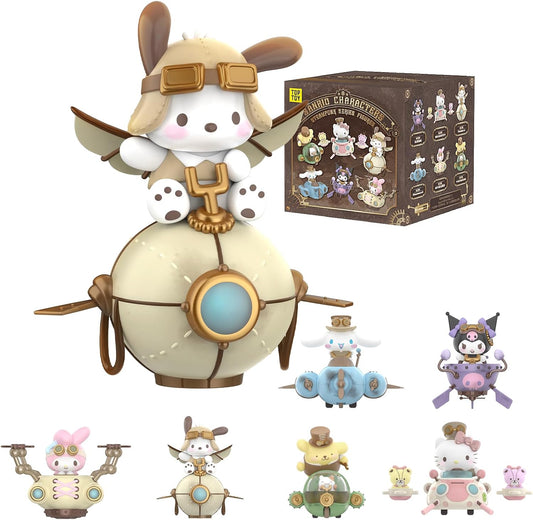 TOP TOY Sanrio Characters Steampunk Series [1 Piece] Plush Toy Blind Box Figure Soft Vinyl PVC Premium Toy Birthday Present for Chromi Character Collectors