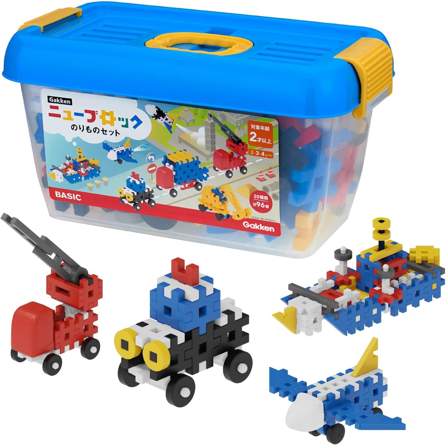 Gakken New Block Vehicle Set (For Ages 2 and Up), 20 Types, 96 Parts 83729