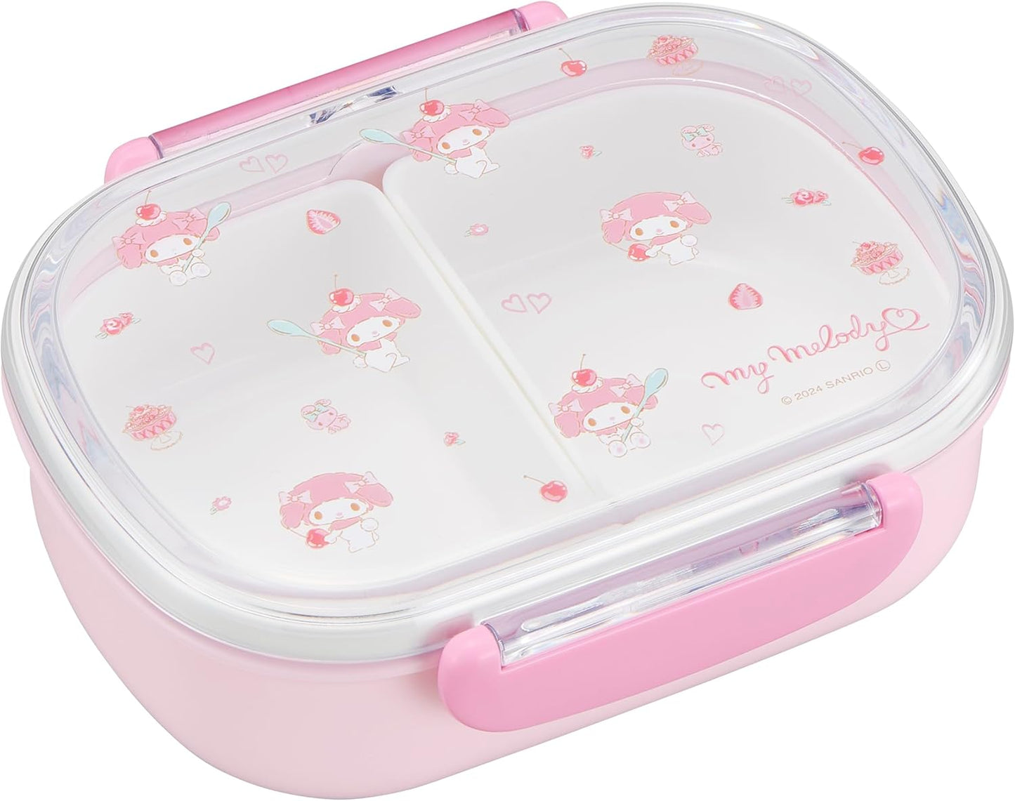 OSK PCR-7 Bento Box, 12.2 fl oz (360 ml), Includes 2 Inner Compartments, Sanrio My Melody, MM No. 2, Microwave Safe, Made in Japan