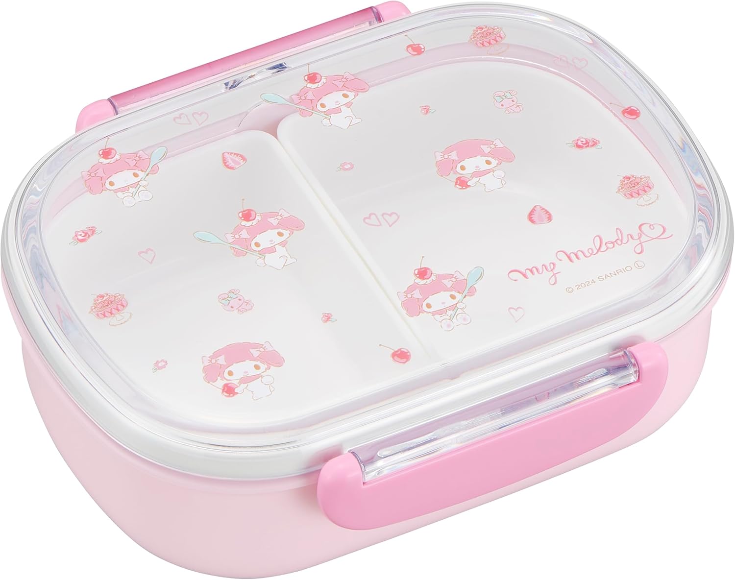 OSK PCR-7 Bento Box, 12.2 fl oz (360 ml), Includes 2 Inner Compartments, Sanrio My Melody, MM No. 2, Microwave Safe, Made in Japan