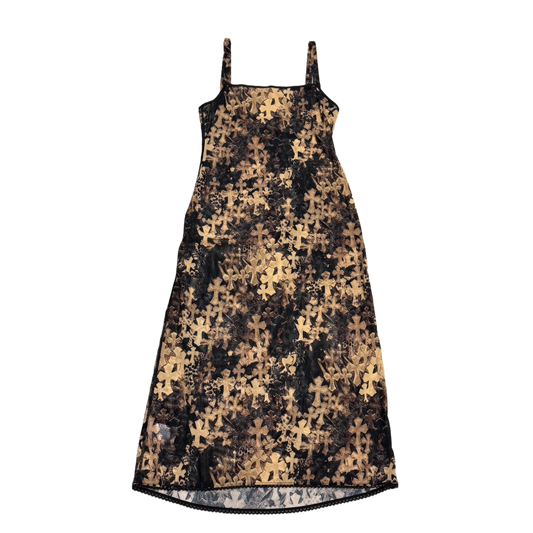 CHROME HEARTS 'CROSS PRINT' WOMENS MESH DRESS