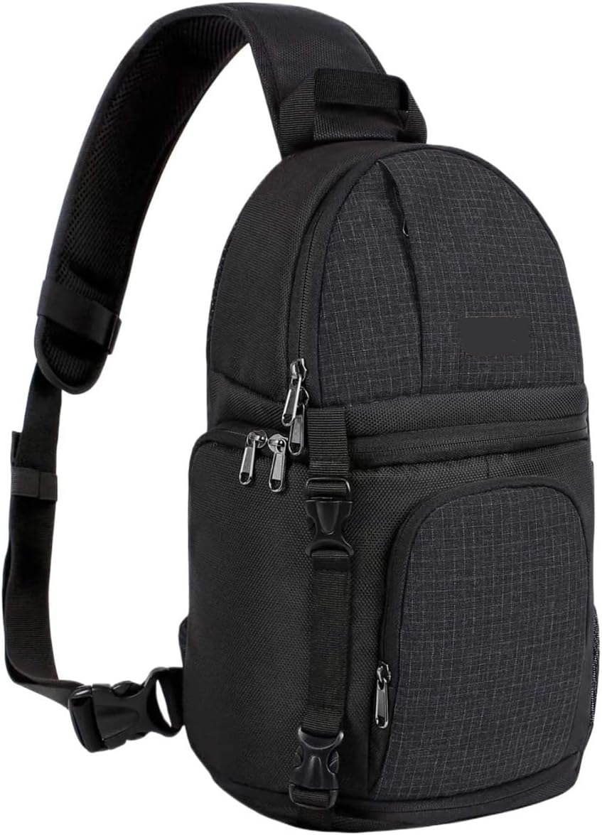 HCBCPVLAA(売店) カメラスリングバッグ デジタル一眼レフ/一眼レフ/ミラーレスケース 写真カメラバックパック 三脚ホルダー付き キヤノンにフィット ニコンにフィット ソニーにフィット Fit For 富士にフィット(Black)