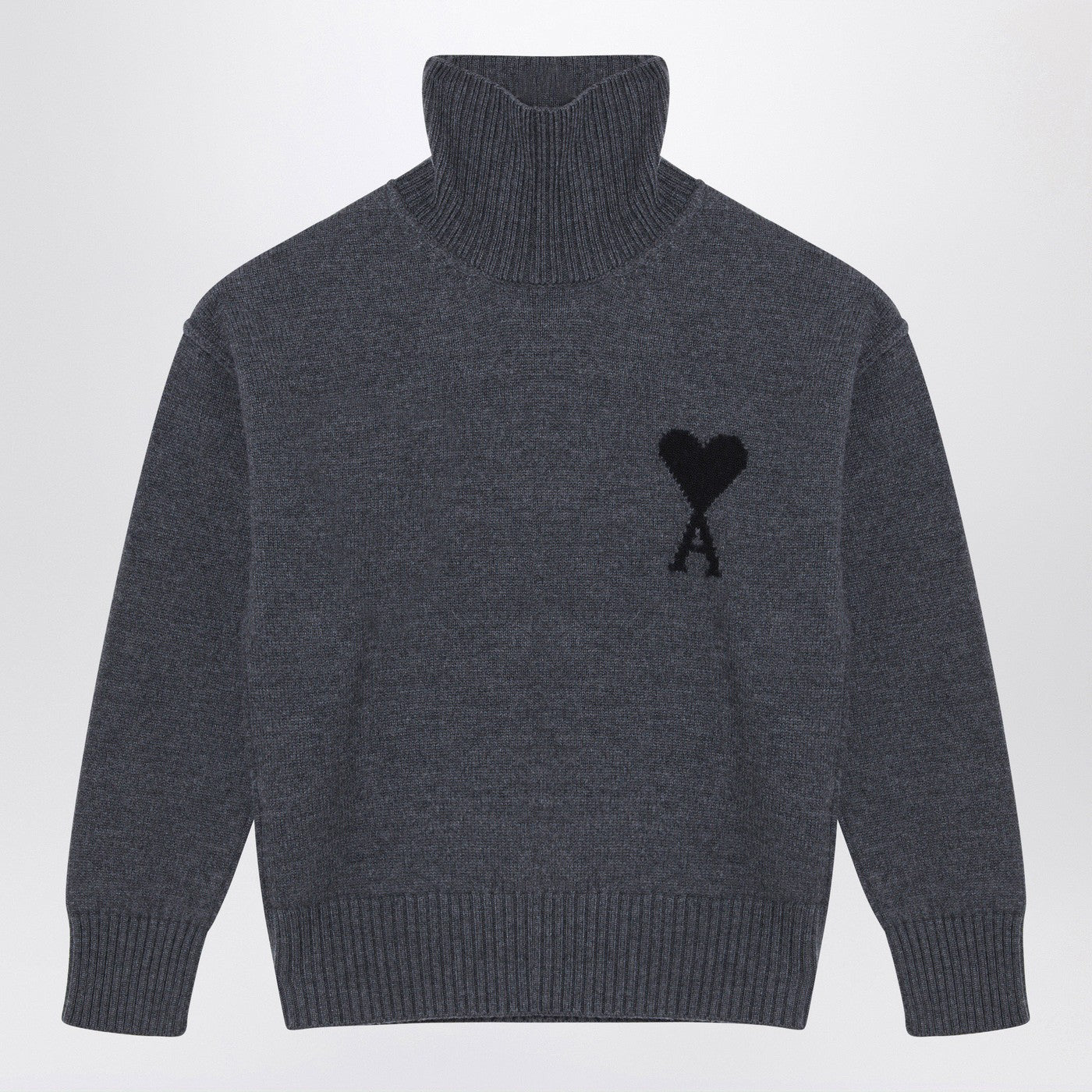 Ami Paris TurtleneckセーターAmi De Coeur Grey - Image 1