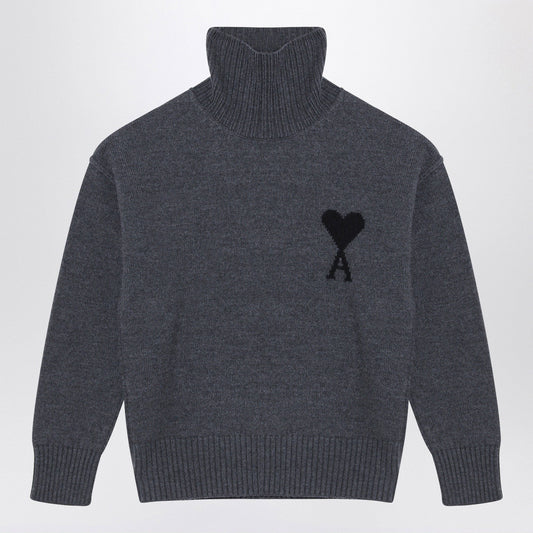 Ami Paris TurtleneckセーターAmi De Coeur Grey - Image 1