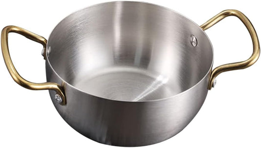 UTHCLO 1 Piece Ramen Pot Instant Noodles Seafood Food Cooking Pot Portable Eel Pot Ramen Aluminum Pot Instant Udon Pot Stainless Steel Binaural Pot Stainless Steel Silver