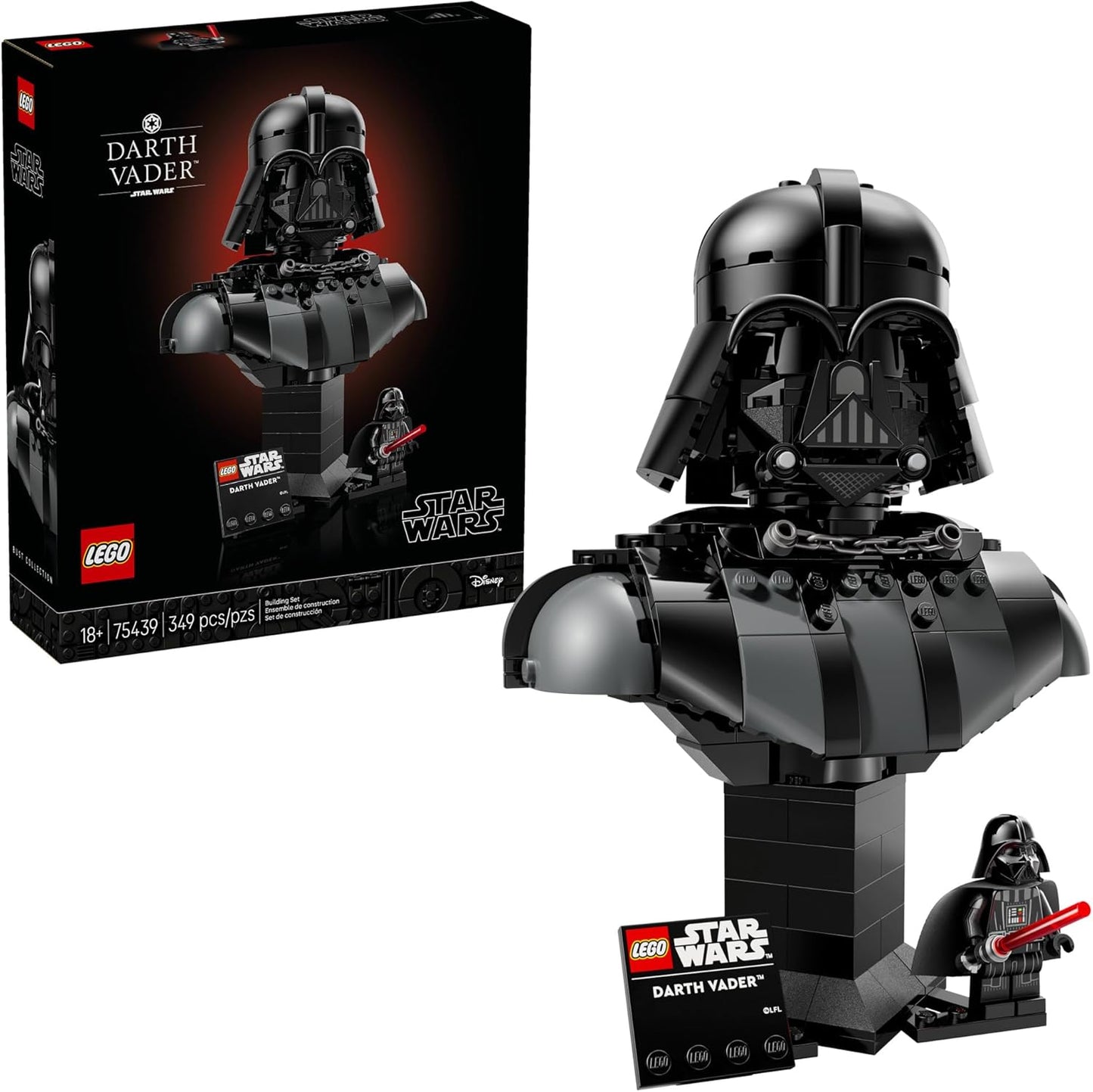 LEGO Star Wars Darth Vader Busto, juego de construcción coleccionable para adultos, a partir de 18 años, regalo de Star Wars para hombres y mujeres, con minifigura de Darth Vader, decoración de