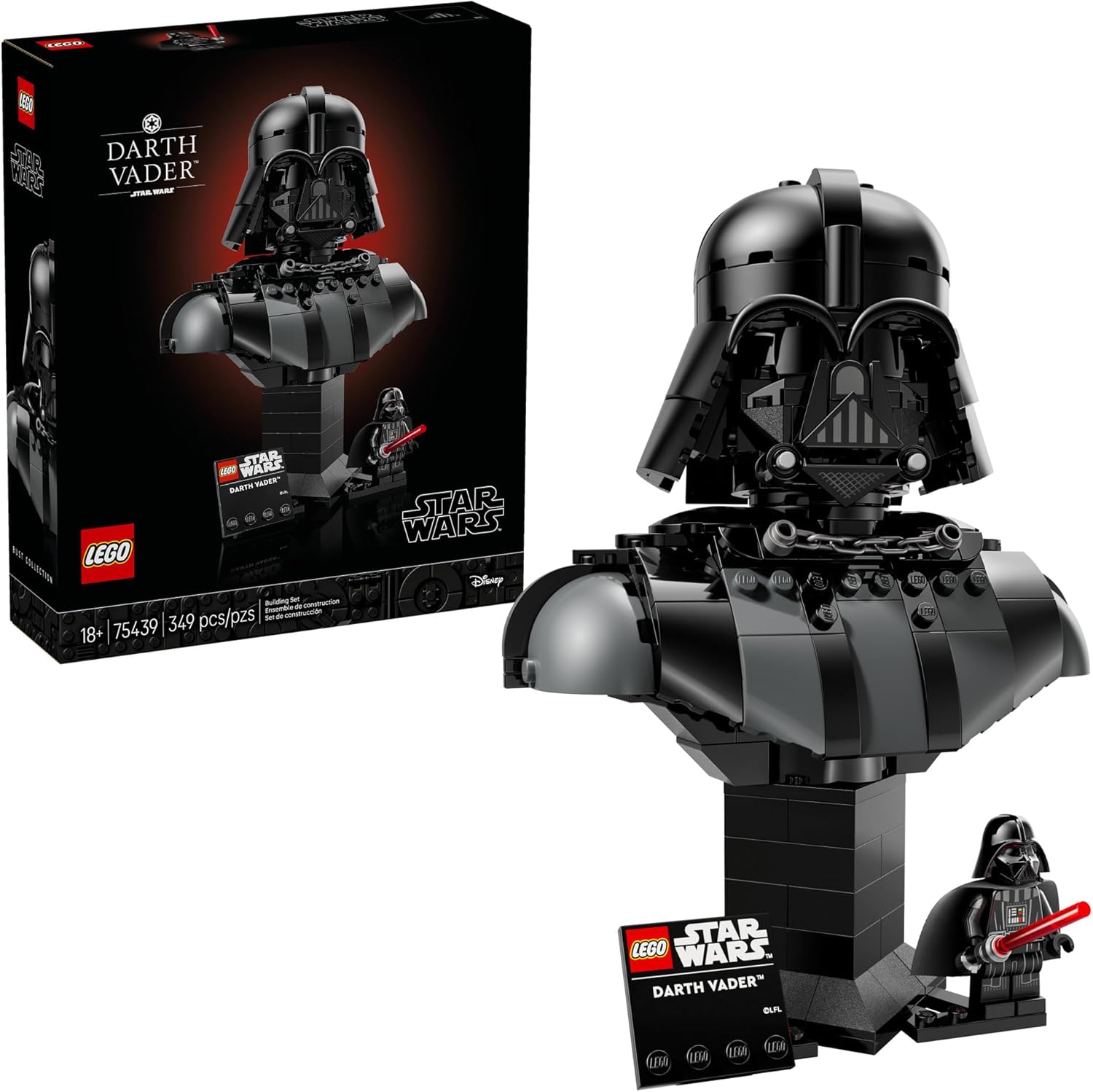 LEGO Star Wars Darth Vader Busto, juego de construcción coleccionable para adultos, a partir de 18 años, regalo de Star Wars para hombres y mujeres, con minifigura de Darth Vader, decoración de