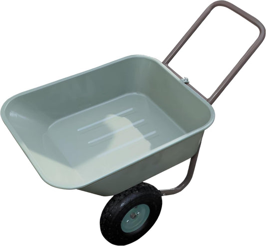 Living Out Garden 2-Wheel Cart with Puncture-Proof Tires Model Green Size: Width 53.5 x Depth 98 x Height 63 cm Weight: Approx. 9 kg Capacity 53 L Load Capacity 80 kg Tire Diameter: 250 mm Handle