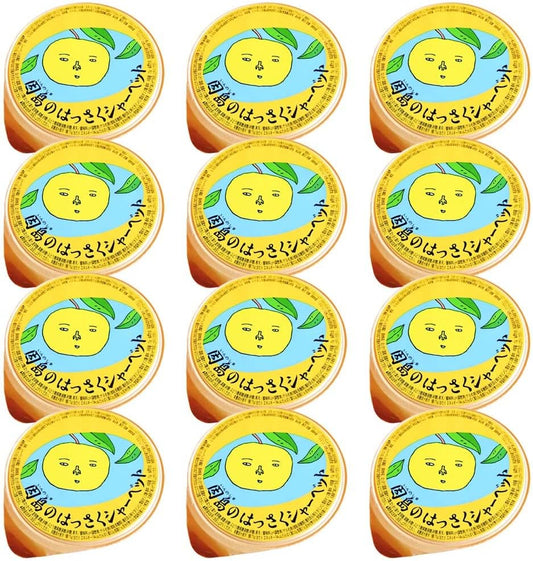 Hiroshima Confectionery Innoshima Hassaku Sorbet 2.6 oz (75 g), Set of 12 tau, Hiroshima Prefecture, Hachisaku Sherbet, Popular Item, Souvenir