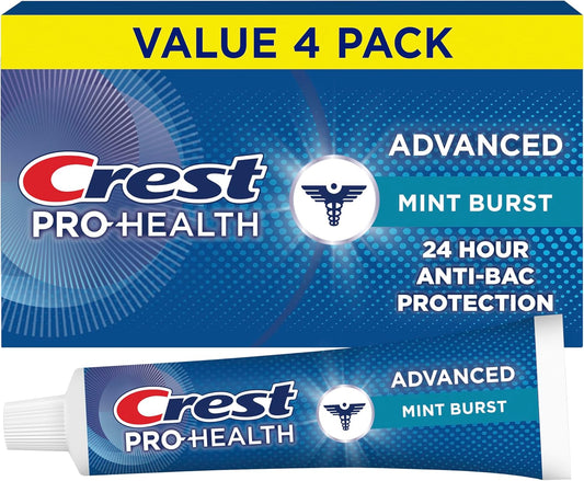 Crest Pro-Health Pasta dental con protección antibacteriana avanzada - Paquete de 4, tubos de 5 onzas