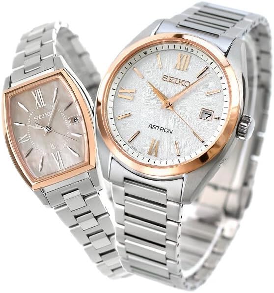 Seiko SBXY034 SSQW072 Astron Lucia Wristwatch, Pair of Watches, Couples, Commemorative, Men's and Women's, Pair Box Without Wrapping, Bracelet Type