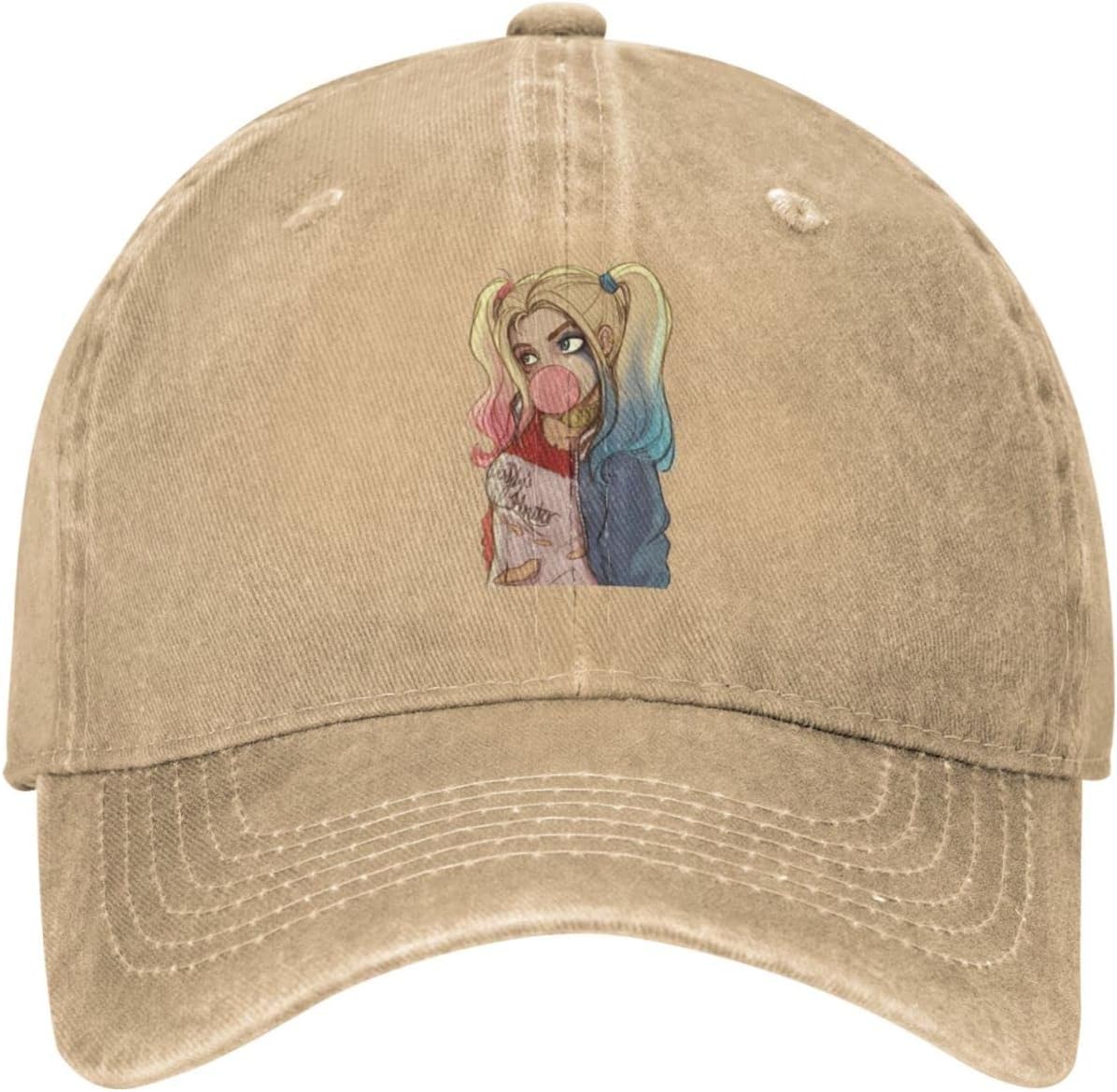 [ZOOKISS] Harley Quinn Men's Hat, Quick-Drying Cap, Adjustable, Lightweight, Breathable, Sunshade, Outdoor Cap, Baseball Cap, UV Protection, Spring, Summer, Autumn, Winter, Popular, Unisex, Anime