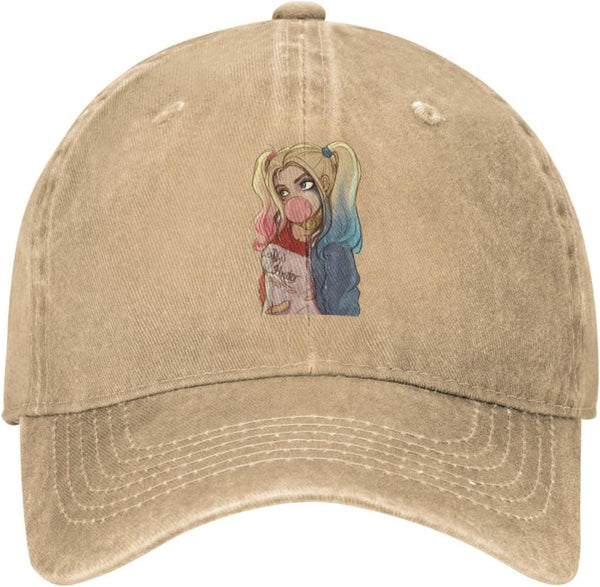 [ZOOKISS] Harley Quinn Men's Hat, Quick-Drying Cap, Adjustable, Lightweight, Breathable, Sunshade, Outdoor Cap, Baseball Cap, UV Protection, Spring, Summer, Autumn, Winter, Popular, Unisex, Anime