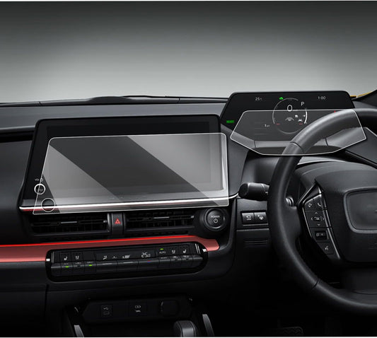 ruiya [Set of 2] Toyota Prius 60 Series Protective Film Exclusive 12.3 Inch Navigation (Tempered Glass) + Meter (AR Film) Accessory Parts, 9H Custom Parts, Low Reflection, Ultra Transparent,