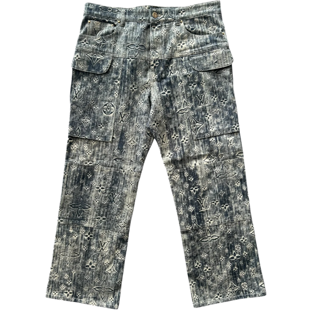 LOUIS VUITTON 'BLUE STAR' MONOGRAM JEANS