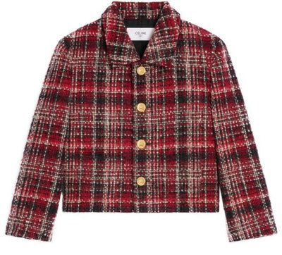 CELINE Charlotte jacket in check wool natté