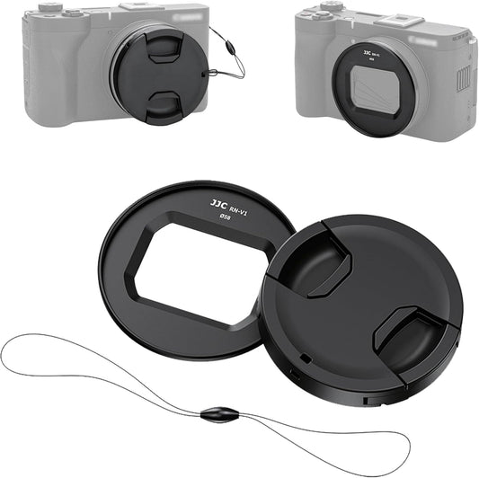 JJC Filter Adapter Lens Cap Kit for Canon PowerShot V1 PSV1 Camera Canon Vlog Camera Lens Protection Dustproof Scratch Resistant Portable