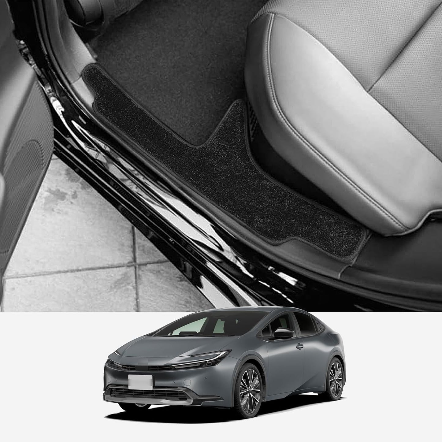 LUCKEASY Toyota Prius 60 Series Side Step Mat Side Step Mat R5.1-Present Dirt Prevention Scratch Resistant Abrasion Resistant Car Supplies Black Set of 4 (PRUIUS 60 Series, January 2023 - Present)