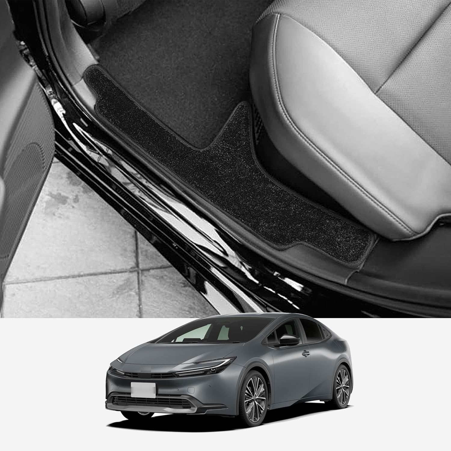 LUCKEASY Toyota Prius 60 Series Side Step Mat Side Step Mat R5.1-Present Dirt Prevention Scratch Resistant Abrasion Resistant Car Supplies Black Set of 4 (PRUIUS 60 Series, January 2023 - Present)