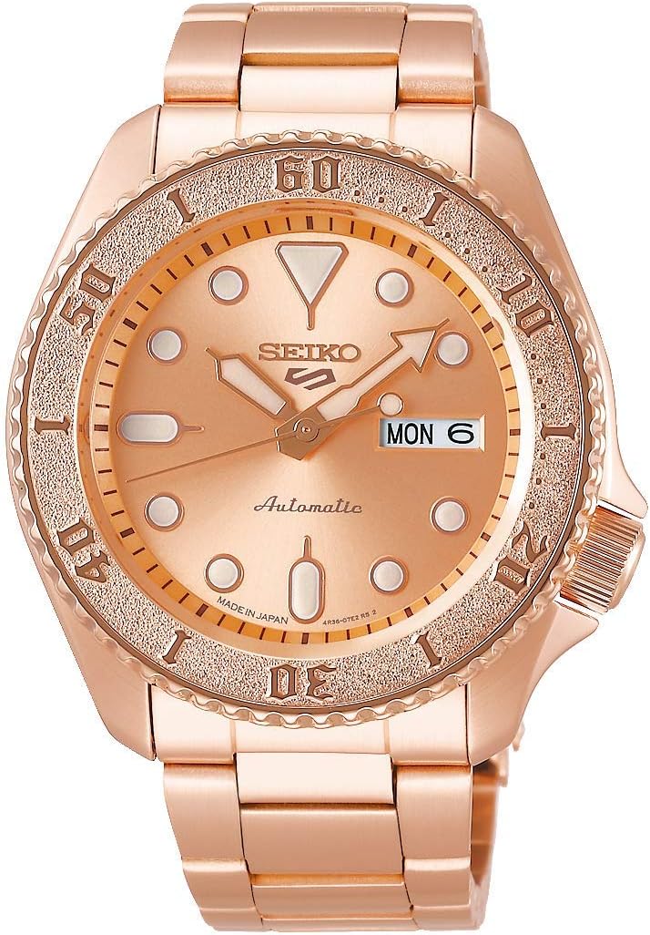 Seiko SRPE72 Men's SKX Street Style Automatic Mechanical Watch, Made in Japan, Made in Japan, Pink Gold, Bracelet Type