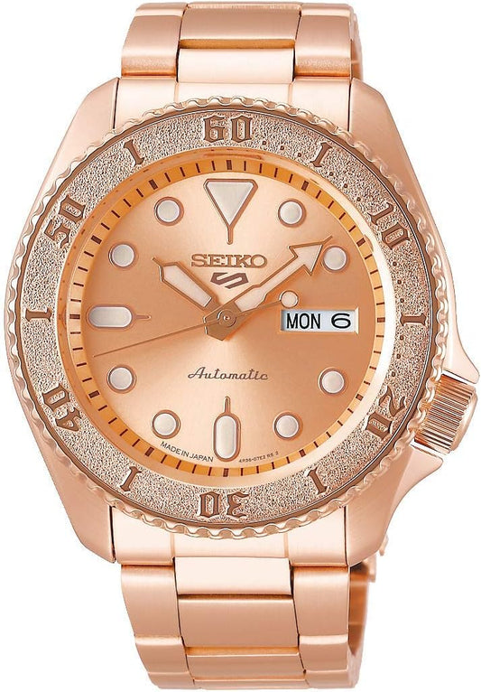 Seiko SRPE72 Men's SKX Street Style Automatic Mechanical Watch, Made in Japan, Made in Japan, Pink Gold, Bracelet Type