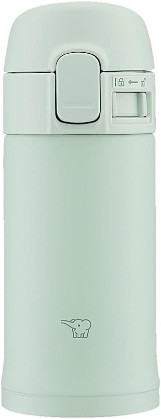 Zojirushi Mahobin SM-PD20-GM Water Bottle, 6.8 fl oz (200 ml), One-Touch Mug, Lightweight & Compact, Mini Size Fits in Small Bags, Hot & Cold Retention, Sage Green