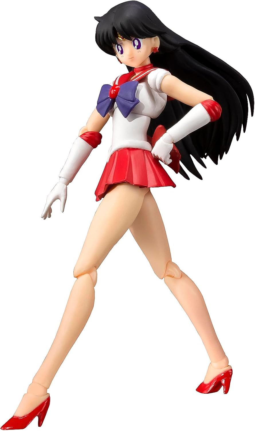 S.H. Figuarts Sailor Moon Sailor Mars Animation Color Edition (Resale Version), Approx. 5.5 inches (140 mm), PVC & ABS Pre-painted Action Figure