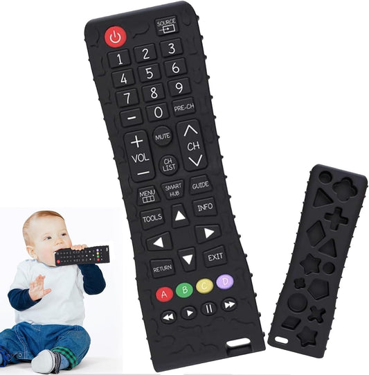 LIKENNY Baby Toy, Baby Remote Pacifier, Silicone, Baby Teeth, Remote Control Shape, Teeth, Early Education, Educational Toy, Lightweight, Washable, Baby Shower, Birthday Gift