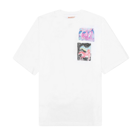 MARNI 'COLOR DRAWING' WHITE TEE