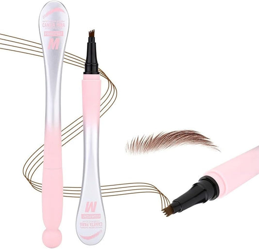 New feeling natural eyebrows. Unique design 4 prong eyebrow pencil Smooth brush head Never Fade Easy to carry and wipe clean Water and sweat proof Long-lasting eyebrow pencil A must have for beginners