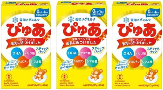 Snow Brand Bean Stark Pua Stick Type 13g Baby Milk Powder Stick Milk Liquid Milk Infant Milk Nutrition Food (Set of 3)