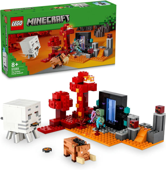 LEGO Minecraft Nether Portal Fighting Toy Present, Blocks, Boys, Girls, Children, 7, 8, 9, 10, Elementary School Students, Micra Nether Gust 21255