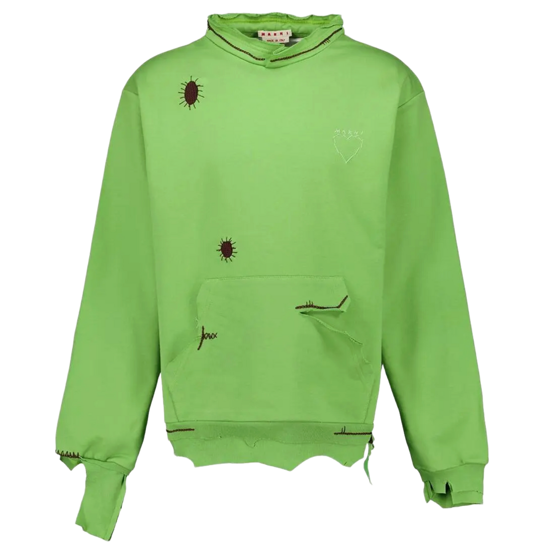 MARNI 'BUG DISTRESSED' GREEN SWEATER